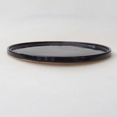 Bonsai-Untertasse H 21 - 21,5 x 21,5 x 1,5 cm, schwarz glänzend - 2