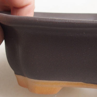 Ceramic bonsai bowl H 51 - 17.5 x 13.5 x 5.5 cm, black matt - 2