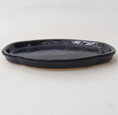 Bonsai-Untertasse H 75 - 19,5 x 13,5 x 1,5 cm, schwarz glänzend - 2