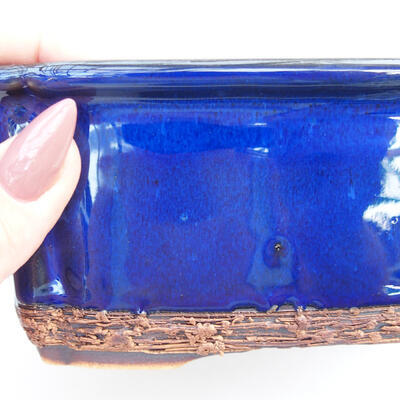 Bonsai-Schale H 50 - 16,5 x 12 x 6 cm, blau zerkratzt - 2