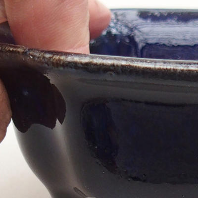 Keramik Bonsai Schüssel 15 x 12 x 4 cm, Farbe blau - 2