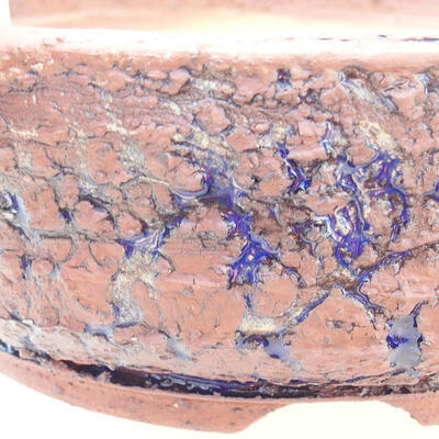 Bonsaischale aus Keramik 20,5 x 20,5 x 7 cm, grau-blaue Farbe - 2