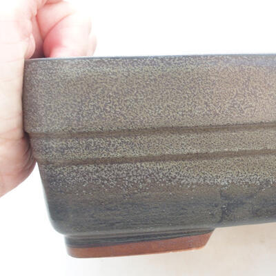 Keramische Bonsai-Schale 26 x 18,5 x 7,5 cm, graue Farbe - 2
