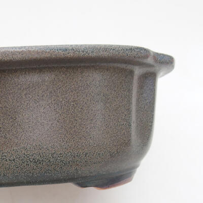 Bonsaischale aus Keramik 24 x 21 x 7,5 cm, Farbe grau - 2