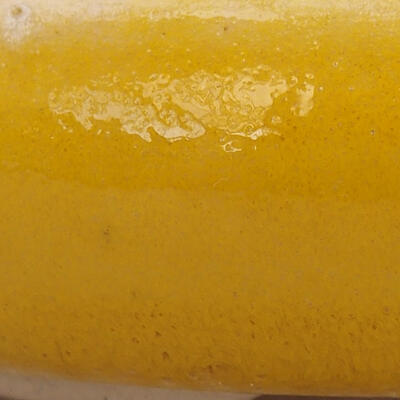 Keramik-Bonsaischale 9,5 x 9,5 x 2,5 cm, Farbe gelb - 2