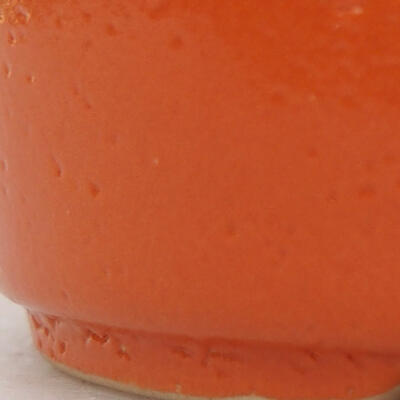 Keramik-Bonsaischale 9,5 x 8,5 x 3 cm, Farbe Orange - 2