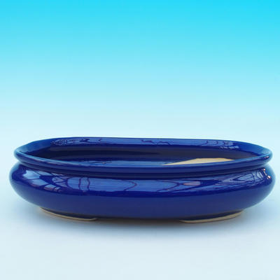 Bonsai Schüssel Tablett H15 - Schüssel 26,5 x 17 x 6 cm, Tablett 24,5 x 15 x 1,5 cm, blau - 2