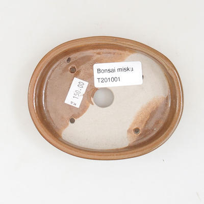 Keramische Bonsai-Schale 11 x 9 x 2,5 cm, braune Farbe - 3