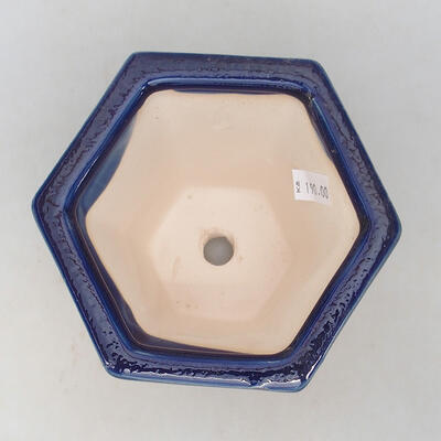 Bonsaischale aus Keramik 13 x 12 x 11,5 cm, Farbe blau - 3
