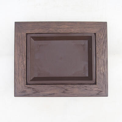 Bonsaitisch aus Holz mit Untertasse 13 x 9 cm - 3