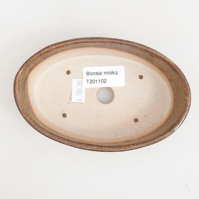 Keramische Bonsai-Schale 14,5 x 9 x 3,5 cm, braune Farbe - 3