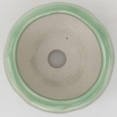 Keramik-Bonsaischale 7 x 7 x 5 cm, Farbe grün - 3