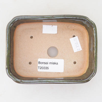Keramische Bonsai-Schale 13 x 9,5 x 3,5 cm, braun-grüne Farbe - 3