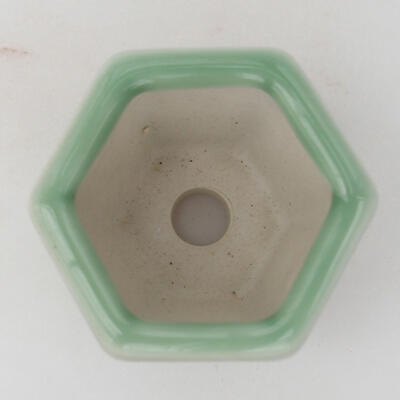 Keramik-Bonsaischale 7 x 6 x 5,5 cm, Farbe grün - 3