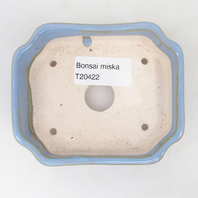 Keramische Bonsai-Schale 10 x 8,5 x 2,5 cm, Farbe blau - 3