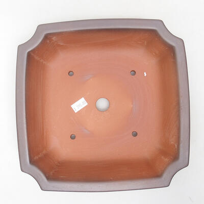 Bonsaischale aus Keramik 21,5 x 21,5 x 6,5 cm, Farbe braun - 3