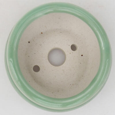 Keramik-Bonsaischale 7,5 x 7,5 x 3,5 cm, Farbe grün - 3