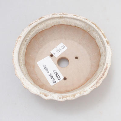 Keramische Bonsai-Schale 11,5 x 11,5 x 4,5 cm, Farbe weißbraun - 3