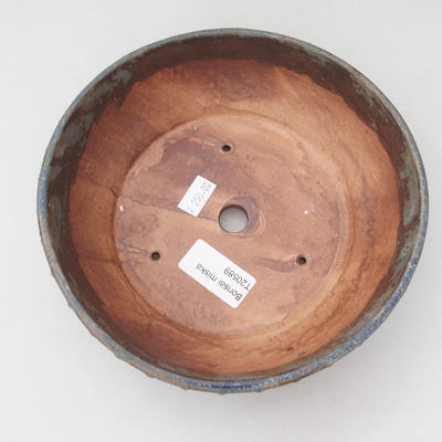 Keramische Bonsai-Schale 17,5 x 17,5 x 5,5 cm, Farbe grün-braun - 3