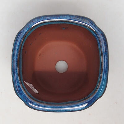 Bonsaischale aus Keramik 8,5 x 8,5 x 9,5 cm, Farbe Blau - 3
