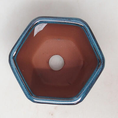 Bonsaischale aus Keramik 8,5 x 8 x 7,5 cm, Farbe blau - 3