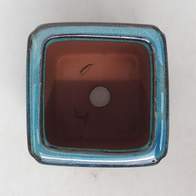 Bonsaischale aus Keramik 8,5 x 8,5 x 13 cm, Farbe blau - 3