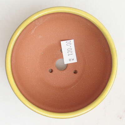 Bonsaischale aus Keramik 9 x 9 x 3,5 cm, Farbe gelb - 3