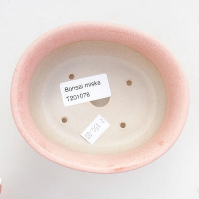 Keramik Bonsai Schüssel 11,5 x 10 x 5 cm, Farbe rosa - 3