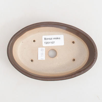 Keramische Bonsai-Schale 14,5 x 9 x 3,5 cm, braune Farbe - 3