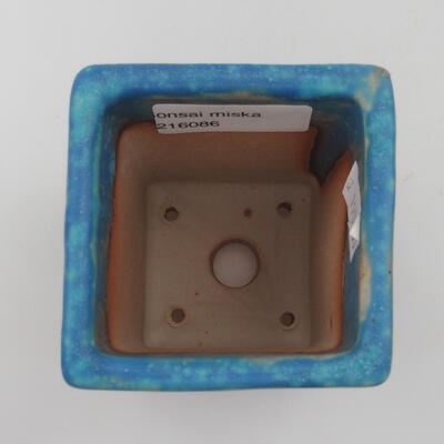 Bonsaischale aus Keramik 7,5 x 7,5 x 10 cm, Farbe Blau - 3