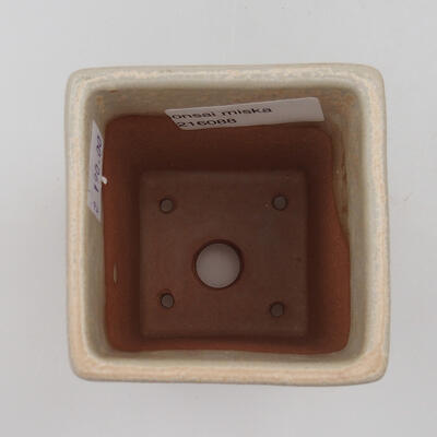 Bonsaischale aus Keramik 7,5 x 7,5 x 10 cm, Farbe beige - 3