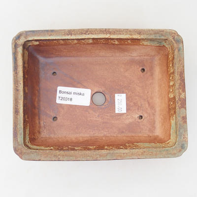 Keramische Bonsai-Schale 18 x 13,5 x 4 cm, braun-grüne Farbe - 3