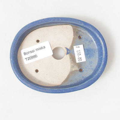 Keramische Bonsai-Schale 11 x 9 x 2,5 cm, Farbe blau - 3