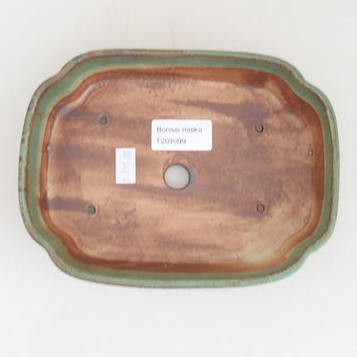 Keramische Bonsai-Schale 17,5 x 13 x 4,5 cm, Farbe grün - 3