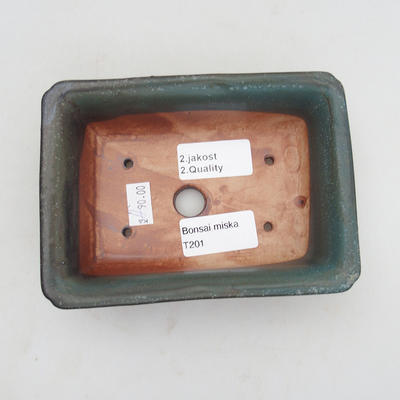 Keramik Bonsai Schüssel 14 x 10 x 4 cm, braun-blaue Farbe - 2. Qualität - 3