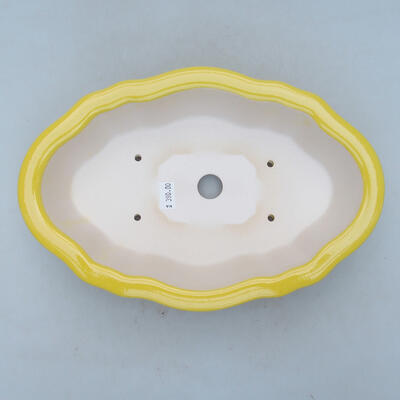 Bonsaischale aus Keramik 26 x 17 x 6 cm, Farbe gelb - 3