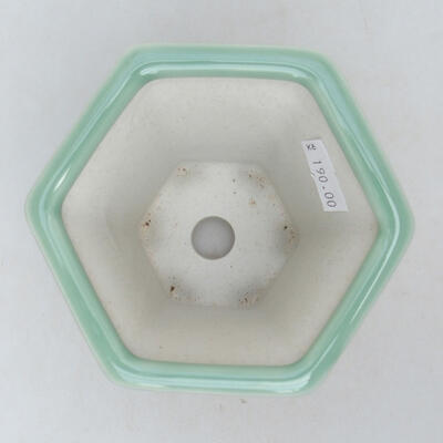 Bonsaischale aus Keramik 10 x 9 x 8,5 cm, Farbe grün - 3