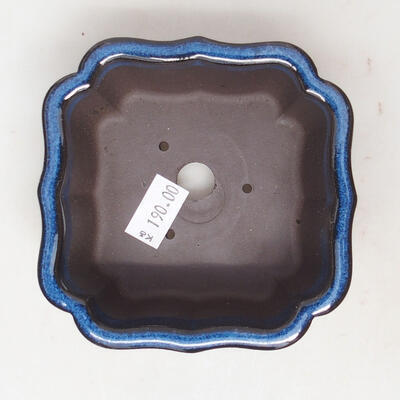 Bonsaischale aus Keramik 9 x 9 x 5 cm, Farbe blau - 3