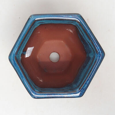 Bonsaischale aus Keramik 10 x 9 x 9 cm, Farbe blau - 3