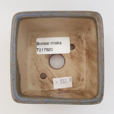 Keramik-Bonsaischale 9 x 9 x 5,5 cm, Farbe Blau - 3