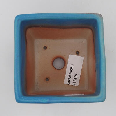Bonsaischale aus Keramik 9 x 9 x 8,5 cm, Farbe blau - 3