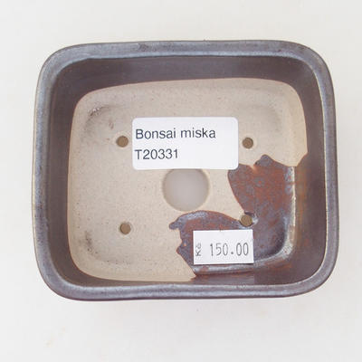 Keramische Bonsai-Schale 9,5 x 8 x 3,5 cm, braune Farbe - 3