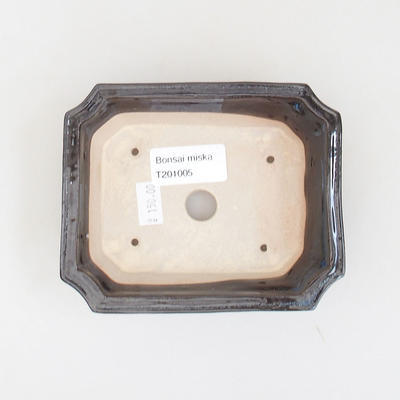 Keramische Bonsai-Schale 13 x 10,5 x 4 cm, blauschwarze Farbe - 3