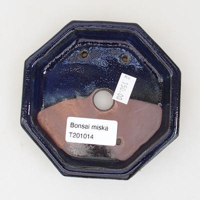 Keramische Bonsai-Schale 11 x 11 x 2 cm, Farbe blau - 3