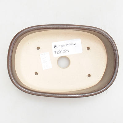 Keramische Bonsai-Schale 12,5 x 8,5 x 3,5 cm, braune Farbe - 3