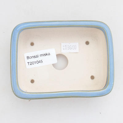 Keramische Bonsai-Schale 11 x 8 x 3 cm, Farbe blau - 3