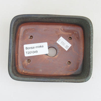 Keramische Bonsai-Schale 12 x 9,5 x 3,5 cm, graue Farbe - 3