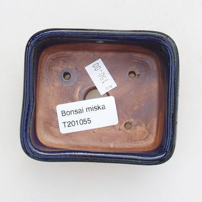 Keramische Bonsai-Schale 9 x 7,5 x 3 cm, Farbe blau - 3