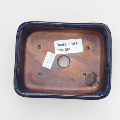 Keramik Bonsai Schüssel 12 x 9 x 3,5 cm, Farbe blau - 3