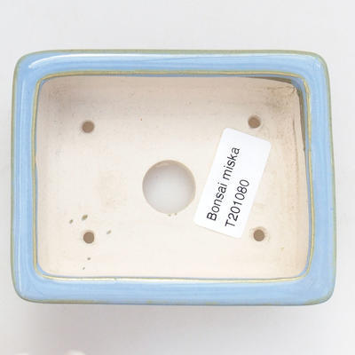 Keramische Bonsai-Schale 10,5 x 8,5 x 3 cm, Farbe blau - 3